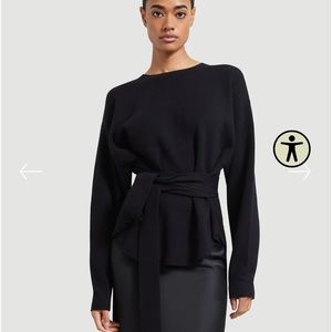 Modern Citizen, Nara Tie front knit sweater, black, smalll